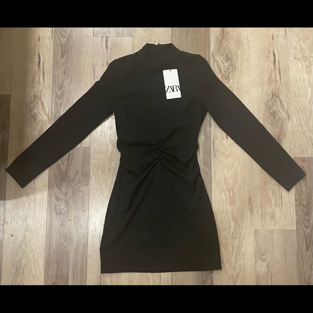 ZARA BLACK LONG SLEEVE MINI DRESS